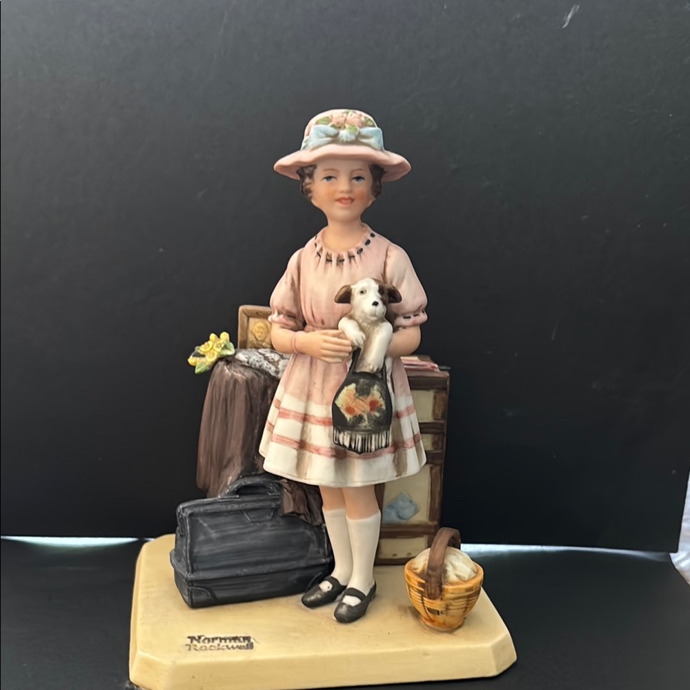 Norman Rockwell Pink and White Girl Figurine